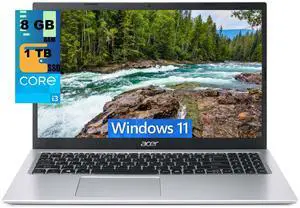 Acer Aspire 3 15 Laptop, 15.6" FHD Display, Intel Core i3-1115G4 2 cores Processor, Intel UHD Graphics, 8GB DDR4  1TB PCIe SSD, Wi-Fi, Bluetooth, Windows 11