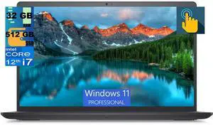 Dell Inspiron 3520 15 Laptop, 15.6" FHD Touchscreen, Intel Core i7-1255U 10 Cores Processor, Intel Iris Xe Graphics, 32GB DDR4  512GB PCIe SSD, Webcam, Wi-Fi and Bluetooth, Windows 11 Pro