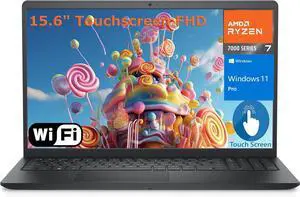 Dell Inspiron 15 Laptop, 15.6" Full HD Touchscreen, AMD Ryzen 7 7730U 8 cores Processor, AMD Radeon Graphics, 16GB DDR4  2TB PCIe SSD, Wi-Fi 5 and Bluetooth, Windows 11 Pro