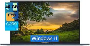 ASUS Vivobook 17 Laptop, 17.3" FHD Display, Intel Core i3-1215U 6-Core Processor, Intel UHD Graphics, 40GB DDR4  1TB PCIe SSD, Wi-Fi 6E - Bluetooth 5.1, Windows 11
