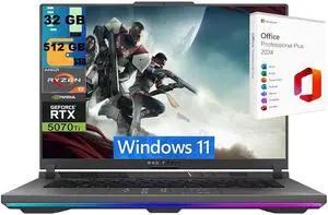 ASUS ROG Strix G16 Gaming Laptop, 16" Quad HD 2.5K 240Hz, AMD Ryzen 9 9955HX 16 Cores Processor, NVIDIA GeForce RTX 5070 Ti 12 GB, 32GB DDR5 512GB PCIe SSD, Windows 11 ,Office 2024 License ASUS ROG Strix G16 Gaming Laptop, 16" Quad HD 2.5K 240Hz, AMD Ryzen 9 9955HX 16 Cores Processor, NVIDIA GeForce RTX 5070 Ti 12 GB, 32GB DDR5 512GB PCIe SSD, Windows 11 ,Office 2024 License