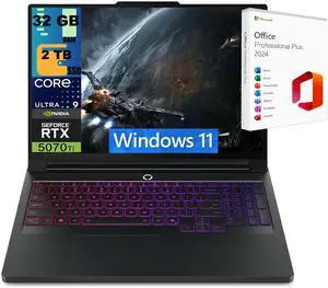 Lenovo Legion Pro 7i 16 Gaming Laptop, 16" 2.5K WQXGA OLED Display, Intel Core Ultra 9 275HX 24 Cores Processor, RTX 5070 Ti 12 GB, 32GB DDR5  2TB PCIe SSD,Windows 11 ,Office 2024 License
