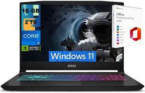 MSI Katana 15 Gaming Laptop, 15.6" 165Hz QHD, Intel Core i7-14650HX 16 cores Processor, NVIDIA Geforce RTX 5060 8GB GDDR7, 16GB DDR5  2TB PCIe SSD, RGB Keyboard, Windows 11 ,Office 2024 License