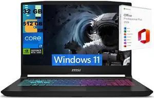 MSI Katana 15 Gaming Laptop, 15.6" 165Hz QHD, Intel Core i7-14650HX 16 cores Processor, NVIDIA Geforce RTX 5060 8GB GDDR7, 32GB DDR5  512GB PCIe SSD, RGB Keyboard, Windows 11 ,Office 2024 License