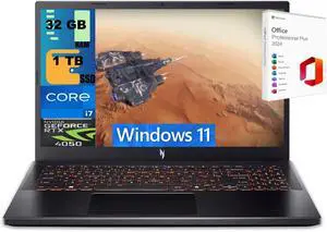 Acer Nitro V 15 Gaming Laptop, 15.6" FHD 165Hz Display, Intel Core i7-13620H 10-Core Processor, RTX 4050 6GB GDDR6, 32GB DDR5  1TB PCIe SSD, Backlit KB, Windows 11 ,Office 2024 License