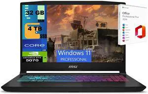 MSI Katana 15 Gaming Laptop, 15.6" 165Hz QHD+, Intel Core i9-14900HX 24 cores Processor, NVIDIA GeForce RTX 5070 12GB GDDR7, 32GB DDR5  4TB  PCIe SSD, RGB Keyboard, Windows 11 Pro ,Office 2024 License