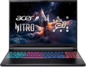 Acer Nitro 16 Gaming Laptop, 16" WUXGA 180Hz Display, AMD Ryzen 7 260 Octa-Core Processor, NVIDIA GeForce RTX 5060 8 GB GDDR7, 64GB DDR5  1TB PCIe SSD, Wi-Fi 6, Windows 11 ,Office 2024 License
