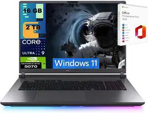 ASUS ROG Strix G18 Gaming Laptop, 18" 2.5K 240Hz, Intel Core Ultra 9-275HX 24 cores Processor, NVIDIA GeForce RTX 5070 8GB GDDR7, 16GB DDR5  2TB PCIe SSD, Wi-Fi 7, Windows 11 ,Office 2024 License