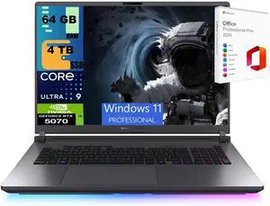ASUS ROG Strix G18 Gaming Laptop, 18" 2.5K 240Hz, Intel Core Ultra 9-275HX 24 cores Processor, NVIDIA GeForce RTX 5070 8GB GDDR7, 64GB DDR5  4TB PCIe SSD, Wi-Fi 7, Windows 11 Pro ,Office 2024 License