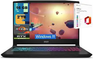 MSI Katana A15 AI Gaming Laptop, 15.6" FHD 144Hz, AMD Ryzen 7 8845HS Octa-core Processor, NVIDIA GeForce RTX 4060 8GB Graphic, 16GB DDR5  2TB PCIe SSD, RGB Backlit, Windows 11 ,Office 2024 License