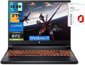 Acer Nitro V 16 Gaming Laptop, 16" WQXGA 180Hz Display, Intel Core i7-14650HX 16 Cores Processor, NVIDIA GeForce RTX 4060 8 GB GDDR6, 32GB DDR5  2TB PCIe SSD, Windows 11 ,Office 2024 License