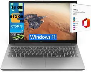 Lenovo LOQ 15 Gaming Laptop, 15.6" Full HD 144Hz, Intel Core i5-12450HX 8 cores Processor, NVIDIA GeForce RTX 4050 6GB GDDR6, 16GB DDR5  512GB PCIe SSD, Wi-Fi 6, Windows 11 ,Office 2024 License