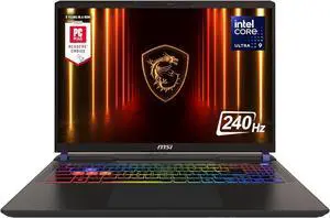 MSI Vector 16 Gaming Laptop, 16" 240Hz QHD+, Intel Ultra 9- 275HX 24-Cores Processor, NVIDIA GeForce RTX 5070 Ti 12GB GDDR7, 64GB DDR5  4TB PCIe SSD, Wi-Fi 7, Windows 11 ,Office 2024 License