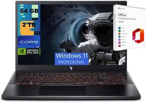 Acer Nitro V 15 Gaming Laptop, 15.6" FHD 165Hz, Intel Core i9-13900H 14-Cores Processor, NVIDIA GeForce RTX 5060 8 GB GDDR7, 64GB DDR5  2TB PCIe SSD, Wi-Fi 6, Windows 11 Pro ,Office 2024 License