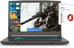 MSI Thin A15 Gaming Laptop, 15.6" FHD 144Hz, AMD Ryzen 7 7735HS 8 Cores Processor, NVIDIA GeForce RTX 4050 6GB GDDR6, 32GB DDR5  2TB PCIe SSD, Cooler Boost 5, Windows 11 ,Office 2024 License