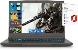 MSI Thin A15 Gaming Laptop, 15.6" FHD 144Hz, AMD Ryzen 7 7735HS 8 Cores Processor, NVIDIA GeForce RTX 4050 6GB GDDR6, 32GB DDR5  512GB PCIe SSD, Cooler Boost 5, Windows 11 ,Office 2024 License