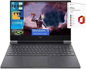 HP Victus 15 Gaming Laptop, 15.6" FHD 144Hz, Intel Core i5-13420H 8-core Processor, NVIDIA GeForce RTX 4050 6GB Graphic, 32GB DDR5  1TB PCIe SSD, Backlit KB, Windows 11 Pro ,Office 2024 License