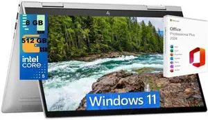 HP Envy x360 14 Laptop, 14" FHD Touchscreen, Intel Core 5 120U 10-Core Processor, Intel Graphics, 8GB  DDR4  512GB  PCIe SSD, Wi-Fi 6E, Backlit KB, Windows 11 Home ,Office 2024 License