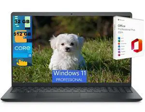 Dell Inspiron 15 Laptop, 15.6" Full HD Touchscreen, Intel Core i5-1334U 10 cores Processor, Intel UHD Graphics, 32GB DDR4  512GB PCIe SSD, Wi-Fi 5 + Bluetooth, Windows 11 Pro ,Office 2024 License