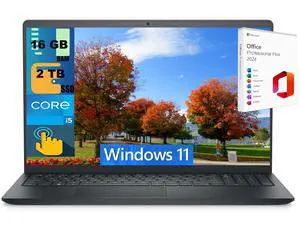 Dell Inspiron 15 Laptop, 15.6" Full HD Touchscreen, Intel Core i5-1155G7 4 Core Processor, Intel UHD Graphics, 16GB DDR4  2TB PCIe SSD, Wi-Fi 5 and Bluetooth, Windows 11 ,Office 2024 License