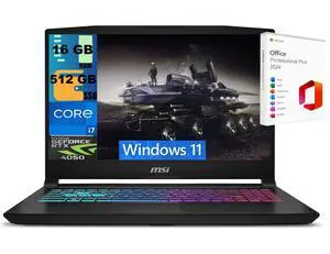 MSI Katana 15 Gaming Laptop, 15.6" FHD 144Hz, Intel Core i7-13620H 10 cores Processor, NVIDIA GeForce RTX 4050 GDDR6 6GB, 16GB DDR5  512GB PCIe SSD, WiFi 6, Windows 11 ,Office 2024 License