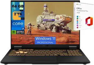 ASUS TUF F16 Gaming Laptop, 16" FHD+ 165Hz, Intel Core i7-14650HX 16 cores Processor, NVIDIA GeForce RTX 5050 8GB GDDR7, 64GB DDR5  2TB PCIe SSD, Wi-Fi 6, Windows 11 Pro ,Office 2024 License