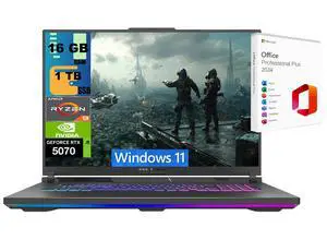 ASUS ROG Strix G18 Gaming Laptop, 18" 2.5K 240Hz, AMD Ryzen 9 8940HX 16 cores Processor, GeForce RTX 5070 8 GB, 16GB DDR5  1TB PCIe SSD, 4-Zone RGB Keyboard, Windows 11 ,Office 2024 License