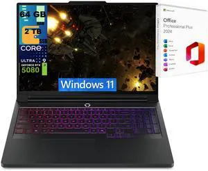 Lenovo Legion Pro 7i 16 Gaming Laptop, 16" WQXGA 240Hz, Intel Core Ultra 9 275HX 24 Cores Processor, GeForce RTX 5080 16GB GDDR7, 64GB DDR5  2TB PCIe SSD, Wi-Fi 7, Windows 11 ,Office 2024 License