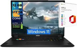 MSI Stealth 18 Gaming Laptop, 18" 240Hz QHD+, Intel Core Ultra 9 275HX 24 Cores Processor, NVIDIA GeForce RTX 5080 16GB GDDR7, 32GB DDR5 512GB PCIe SSD, Wi-Fi 7, Windows 11 MSI Stealth 18 Gaming Laptop, 18" 240Hz QHD+, Intel Core Ultra 9 275HX 24 Cores Processor, NVIDIA GeForce RTX 5080 16GB GDDR7, 32GB DDR5 512GB PCIe SSD, Wi-Fi 7, Windows 11