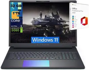 Alienware 18 Gaming Laptop, 18" QHD+ 165Hz, Intel Core Ultra 9 275HX 24-Core Processor, GeForce RTX 5080, 16GB GDDR7, 32GB DDR5  1TB PCIe SSD, Backlit Keyboard, Windows 11 ,Office 2024 License