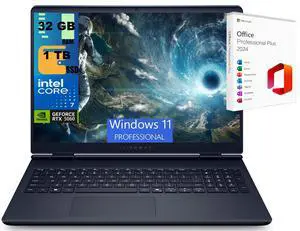 Alienware 16 Gaming Laptop, 16" QHD+ (2560 x 1600) 120Hz, Intel Core 7 240H 10 cores Processor, NVIDIA GeForce RTX 5060 8GB GDDR7, 32GB DDR5  1TB PCIe SSD, Wi-Fi 7, Windows 11 Pro ,Office 2024 License