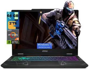 MSI Cyborg A15 Gaming Laptop, 15.6" FHD 144Hz, AMD Ryzen 9 270 8 Cores Processor, NVIDIA GeForce RTX 5060 8GB GDDR7, 64GB DDR5 2TB PCIe SSD, 4-Zone RGB Keyboard, Wi-Fi 6E, Windows 11 Pro MSI Cyborg A15 Gaming Laptop, 15.6" FHD 144Hz, AMD Ryzen 9 270 8 Cores Processor, NVIDIA GeForce RTX 5060 8GB GDDR7, 64GB DDR5 2TB PCIe SSD, 4-Zone RGB Keyboard, Wi-Fi 6E, Windows 11 Pro