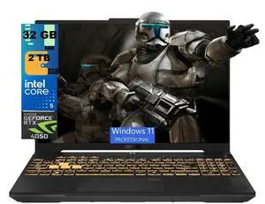 ASUS TUF F16 Gaming Laptop, 16" FHD+ 144Hz, Intel Core 5 210H 8 Cores Processor, NVIDIA GeForce RTX 4050 6GB GDDR6 Graphics, 32GB DDR5 2TB PCIe SSD, RGB Backlit KB, Windows 11 Pro ASUS TUF F16 Gaming Laptop, 16" FHD+ 144Hz, Intel Core 5 210H 8 Cores Processor, NVIDIA GeForce RTX 4050 6GB GDDR6 Graphics, 32GB DDR5 2TB PCIe SSD, RGB Backlit KB, Windows 11 Pro