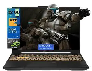 ASUS TUF F16 Gaming Laptop, 16" FHD+ 144Hz, Intel Core 5 210H 8 Cores Processor, NVIDIA GeForce RTX 4050 6GB GDDR6 Graphics, 32GB DDR5 4TB PCIe SSD, RGB Backlit KB, Windows 11 Pro ASUS TUF F16 Gaming Laptop, 16" FHD+ 144Hz, Intel Core 5 210H 8 Cores Processor, NVIDIA GeForce RTX 4050 6GB GDDR6 Graphics, 32GB DDR5 4TB PCIe SSD, RGB Backlit KB, Windows 11 Pro