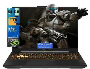 ASUS TUF F16 Gaming Laptop, 16" FHD+ 144Hz, Intel Core 5 210H 8 Cores Processor, NVIDIA GeForce RTX 4050 6GB GDDR6 Graphics, 64GB DDR5 4TB PCIe SSD, RGB Backlit KB, Windows 11 Pro ASUS TUF F16 Gaming Laptop, 16" FHD+ 144Hz, Intel Core 5 210H 8 Cores Processor, NVIDIA GeForce RTX 4050 6GB GDDR6 Graphics, 64GB DDR5 4TB PCIe SSD, RGB Backlit KB, Windows 11 Pro