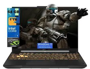 ASUS TUF F16 Gaming Laptop, 16" FHD+ 144Hz, Intel Core 5 210H 8 Cores Processor, NVIDIA GeForce RTX 4050 6GB GDDR6 Graphics, 64GB DDR5 1TB PCIe SSD, RGB Backlit KB, Windows 11 Pro ASUS TUF F16 Gaming Laptop, 16" FHD+ 144Hz, Intel Core 5 210H 8 Cores Processor, NVIDIA GeForce RTX 4050 6GB GDDR6 Graphics, 64GB DDR5 1TB PCIe SSD, RGB Backlit KB, Windows 11 Pro