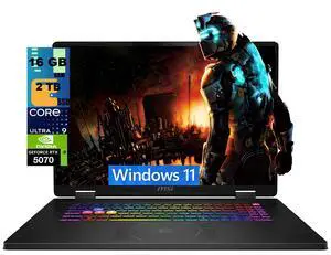 MSI Crosshair 18 Gaming Laptop, 18" QHD+ 240Hz, Intel Core Ultra 9 275HX 24-core Processor, NVIDIA RTX 5070 8GB GDDR7, 16GB DDR5 2TB PCIe SSD, Wi-Fi 6E + Bluetooth, Windows 11 MSI Crosshair 18 Gaming Laptop, 18" QHD+ 240Hz, Intel Core Ultra 9 275HX 24-core Processor, NVIDIA RTX 5070 8GB GDDR7, 16GB DDR5 2TB PCIe SSD, Wi-Fi 6E + Bluetooth, Windows 11