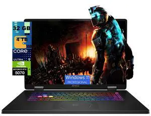 MSI Crosshair 18 Gaming Laptop, 18" QHD+ 240Hz, Intel Core Ultra 9 275HX 24-core Processor, NVIDIA RTX 5070 8GB GDDR7, 32GB DDR5 4TB PCIe SSD, Wi-Fi 6E + Bluetooth, Windows 11 Pro MSI Crosshair 18 Gaming Laptop, 18" QHD+ 240Hz, Intel Core Ultra 9 275HX 24-core Processor, NVIDIA RTX 5070 8GB GDDR7, 32GB DDR5 4TB PCIe SSD, Wi-Fi 6E + Bluetooth, Windows 11 Pro