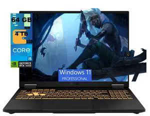 ASUS TUF F16 Gaming Laptop, 16" FHD+ 165Hz, Intel Core i5-13450HX Processor, NVIDIA GeForce RTX 5050 8GB GDDR6, 64GB DDR5 4TB PCIe SSD, Wi-Fi 6E, Windows 11 Pro ASUS TUF F16 Gaming Laptop, 16" FHD+ 165Hz, Intel Core i5-13450HX Processor, NVIDIA GeForce RTX 5050 8GB GDDR6, 64GB DDR5 4TB PCIe SSD, Wi-Fi 6E, Windows 11 Pro