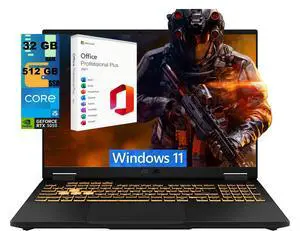 ASUS TUF F16 Gaming Laptop, 16" FHD+ 165Hz, Intel Core i5-13450HX Processor, NVIDIA GeForce RTX 5050 8GB GDDR6, 32GB DDR5 512GB PCIe SSD, Wi-Fi 6E, Windows 11, Office 2021 License ASUS TUF F16 Gaming Laptop, 16" FHD+ 165Hz, Intel Core i5-13450HX Processor, NVIDIA GeForce RTX 5050 8GB GDDR6, 32GB DDR5 512GB PCIe SSD, Wi-Fi 6E, Windows 11, Office 2021 License
