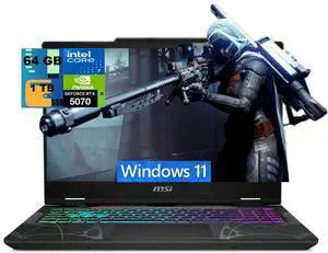 MSI Cyborg 15 Gaming Laptop, 15.6" FHD 144Hz, Intel 10-core 7 240H Processor, NVIDIA GeForce RTX 5070 8GB GDDR7, 64GB DDR5 1TB PCIe SSD, 4-Zone RGB Backlit, Windows 11 MSI Cyborg 15 Gaming Laptop, 15.6" FHD 144Hz, Intel 10-core 7 240H Processor, NVIDIA GeForce RTX 5070 8GB GDDR7, 64GB DDR5 1TB PCIe SSD, 4-Zone RGB Backlit, Windows 11