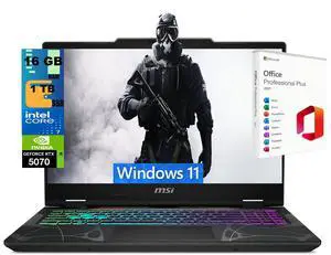 MSI Cyborg 15 Gaming Laptop, 15.6" FHD 144Hz, Intel 10-core 7 240H Processor, NVIDIA GeForce RTX 5070 8GB GDDR7, 16GB DDR5 1TB PCIe SSD, 4-Zone RGB Backlit, Windows 11, Office 2021 License MSI Cyborg 15 Gaming Laptop, 15.6" FHD 144Hz, Intel 10-core 7 240H Processor, NVIDIA GeForce RTX 5070 8GB GDDR7, 16GB DDR5 1TB PCIe SSD, 4-Zone RGB Backlit, Windows 11, Office 2021 License