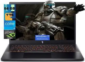 Acer Nitro V 15 Gaming Laptop, 15.6" FHD 165Hz Display, Intel Core i5-13420H 8 cores Processor, GeForce RTX 4050 6 GB, 64GB DDR5 1TB PCIe SSD, Wi-Fi 6 | Backlit KB, Windows 11 Pro Acer Nitro V 15 Gaming Laptop, 15.6" FHD 165Hz Display, Intel Core i5-13420H 8 cores Processor, GeForce RTX 4050 6 GB, 64GB DDR5 1TB PCIe SSD, Wi-Fi 6 | Backlit KB, Windows 11 Pro