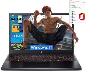 Acer Nitro V 15 Gaming Laptop, 15.6" FHD 165Hz Display, Intel Core i5-13420H 8 cores Processor, GeForce RTX 4050 6 GB, 64GB DDR5 2TB PCIe SSD, Wi-Fi 6 | Backlit KB, Windows 11, Office 2021 License Acer Nitro V 15 Gaming Laptop, 15.6" FHD 165Hz Display, Intel Core i5-13420H 8 cores Processor, GeForce RTX 4050 6 GB, 64GB DDR5 2TB PCIe SSD, Wi-Fi 6 | Backlit KB, Windows 11, Office 2021 License