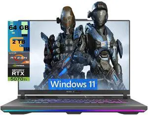 ASUS ROG Strix G16 Gaming Laptop, 16" FHD 165Hz Display, AMD Ryzen 9 8940HX 16-core Processor, NVIDIA GeForce RTX 5070 Ti 12GB GDDR7, 64GB DDR5 2TB PCIe SSD, Wi-Fi 6E, Windows 11 ASUS ROG Strix G16 Gaming Laptop, 16" FHD 165Hz Display, AMD Ryzen 9 8940HX 16-core Processor, NVIDIA GeForce RTX 5070 Ti 12GB GDDR7, 64GB DDR5 2TB PCIe SSD, Wi-Fi 6E, Windows 11