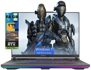 ASUS ROG Strix G16 Gaming Laptop, 16" FHD 165Hz Display, AMD Ryzen 9 8940HX 16-core Processor, NVIDIA GeForce RTX 5070 Ti 12GB GDDR7, 64GB DDR5 1TB PCIe SSD, Wi-Fi 6E, Windows 11 Pro ASUS ROG Strix G16 Gaming Laptop, 16" FHD 165Hz Display, AMD Ryzen 9 8940HX 16-core Processor, NVIDIA GeForce RTX 5070 Ti 12GB GDDR7, 64GB DDR5 1TB PCIe SSD, Wi-Fi 6E, Windows 11 Pro