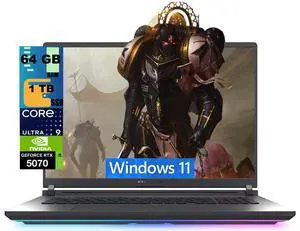 ASUS ROG Strix G18 Gaming Laptop, 18" 2.5k (2560 x 1600) 240Hz, Intel Core Ultra 9 275HX 24 cores Processor, NVIDIA GeForce RTX 5070 8GB GDDR7, 64GB DDR5 1TB PCIe SSD, Windows 11 ASUS ROG Strix G18 Gaming Laptop, 18" 2.5k (2560 x 1600) 240Hz, Intel Core Ultra 9 275HX 24 cores Processor, NVIDIA GeForce RTX 5070 8GB GDDR7, 64GB DDR5 1TB PCIe SSD, Windows 11