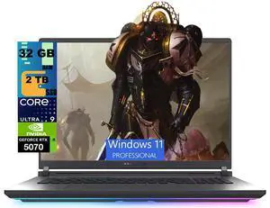 ASUS ROG Strix G18 Gaming Laptop, 18" 2.5k (2560 x 1600) 240Hz, Intel Core Ultra 9 275HX 24 cores Processor, NVIDIA GeForce RTX 5070 8GB GDDR7, 32GB DDR5 2TB PCIe SSD, Windows 11 Pro ASUS ROG Strix G18 Gaming Laptop, 18" 2.5k (2560 x 1600) 240Hz, Intel Core Ultra 9 275HX 24 cores Processor, NVIDIA GeForce RTX 5070 8GB GDDR7, 32GB DDR5 2TB PCIe SSD, Windows 11 Pro