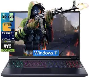 Acer Predator Helios Neo 16 AI Gaming Laptop, 16" WQXGA 240Hz, Intel 24-core Ultra 9 275HX Processor, NVIDIA GeForce RTX 5070 Ti 12GB Graphic, 32GB DDR5 1TB PCIe SSD, Windows 11 Acer Predator Helios Neo 16 AI Gaming Laptop, 16" WQXGA 240Hz, Intel 24-core Ultra 9 275HX Processor, NVIDIA GeForce RTX 5070 Ti 12GB Graphic, 32GB DDR5 1TB PCIe SSD, Windows 11
