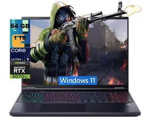 Acer Predator Helios Neo 16 AI Gaming Laptop, 16" WQXGA 240Hz, Intel 24-core Ultra 9 275HX Processor, NVIDIA GeForce RTX 5070 Ti 12GB Graphic, 64GB DDR5 1TB PCIe SSD, Windows 11 Acer Predator Helios Neo 16 AI Gaming Laptop, 16" WQXGA 240Hz, Intel 24-core Ultra 9 275HX Processor, NVIDIA GeForce RTX 5070 Ti 12GB Graphic, 64GB DDR5 1TB PCIe SSD, Windows 11